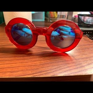 Designer Wildfox Red Circular sunglasses